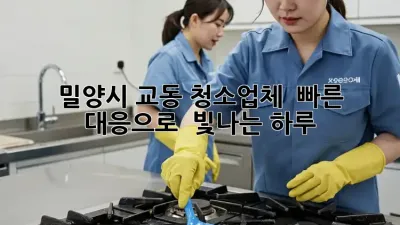 밀양시 교동 청소업체 🚀 빠른 대응으로 ✨ 빛나는 하루!