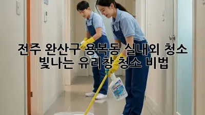 전주 완산구 용복동 실내외 청소: 빛나는 유리창 청소 비법!